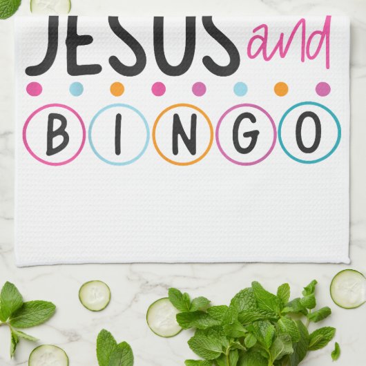 Bingo Spieler Jesus Faith Christlich Ich Liebe Jes Geschirrtuch (Gefaltet)