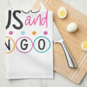 Bingo Spieler Jesus Faith Christlich Ich Liebe Jes Geschirrtuch (Viertel Falte)