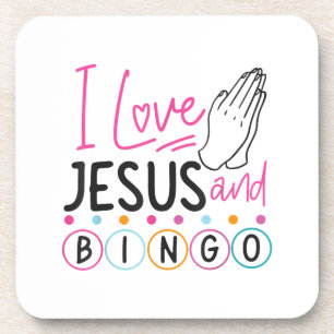 Bingo Spieler Jesus Faith Christlich Ich Liebe Jes Getränkeuntersetzer
