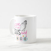 Bingo Spieler Jesus Faith Christlich Ich Liebe Jes Kaffeetasse (Vorderseite Links)