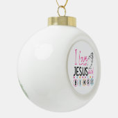 Bingo Spieler Jesus Faith Christlich Ich Liebe Jes Keramik Kugel-Ornament (Links)
