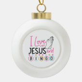 Bingo Spieler Jesus Faith Christlich Ich Liebe Jes Keramik Kugel-Ornament (Vorderseite)
