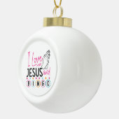 Bingo Spieler Jesus Faith Christlich Ich Liebe Jes Keramik Kugel-Ornament (Rechts)