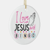 Bingo Spieler Jesus Faith Christlich Ich Liebe Jes Keramik Ornament (Rechts)