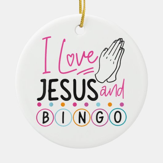 Bingo Spieler Jesus Faith Christlich Ich Liebe Jes Keramik Ornament (Vorne)