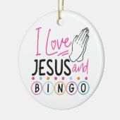 Bingo Spieler Jesus Faith Christlich Ich Liebe Jes Keramik Ornament (Links)
