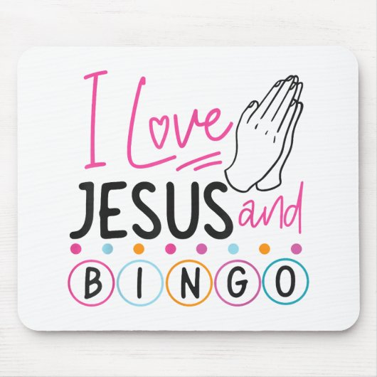 Bingo Spieler Jesus Faith Christlich Ich Liebe Jes Mousepad (Vorne)