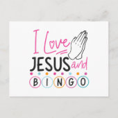 Bingo Spieler Jesus Faith Christlich Ich Liebe Jes Postkarte (Vorderseite)