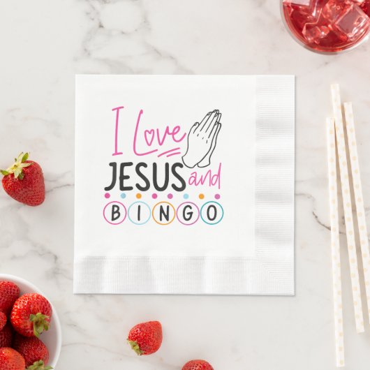 Bingo Spieler Jesus Faith Christlich Ich Liebe Jes Serviette (Beispiel)