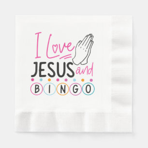 Bingo Spieler Jesus Faith Christlich Ich Liebe Jes Serviette