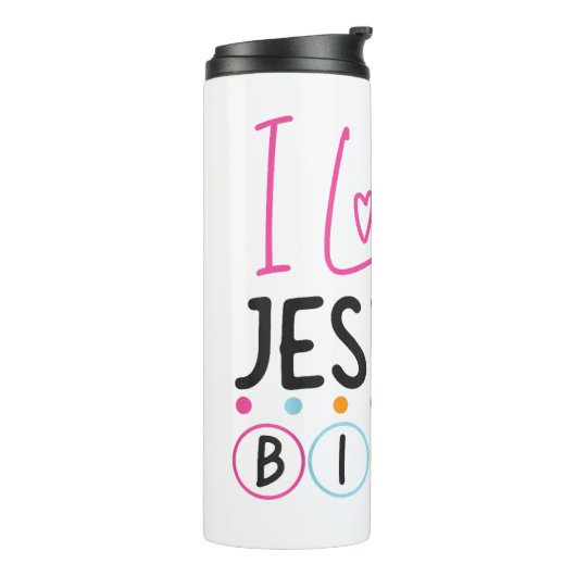 Bingo Spieler Jesus Faith Christlich Ich Liebe Jes Thermosbecher (Nach links gedreht)
