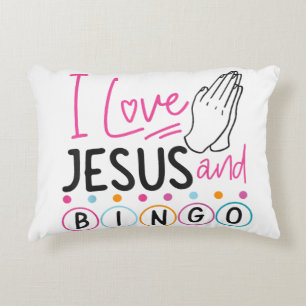 Bingo-Spieler Jesus Glaube Christlich Ich liebe Je Dekokissen