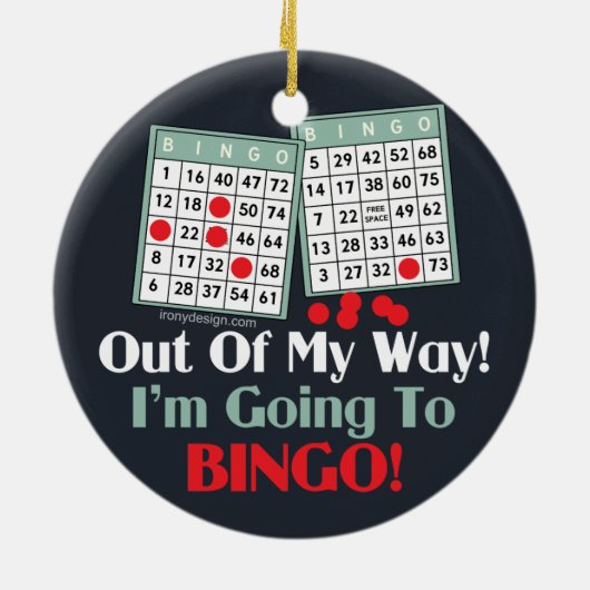 Bingo-Spieler Keramik Ornament (Hinten)