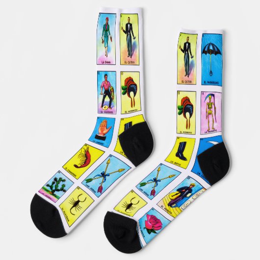 Bingo-Spielkarten, spanische Crew Socken (Linkes Detail)