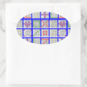 Bingo-Spielmuster Große Ovaler Aufkleber (Tasche)