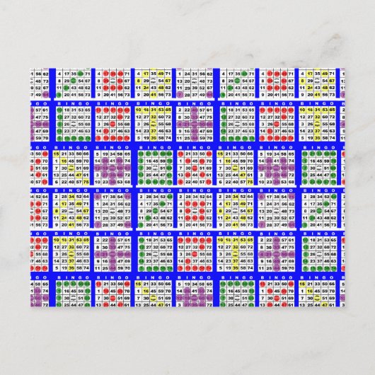 Bingo-Spielmuster Große Postkarte (Vorderseite)