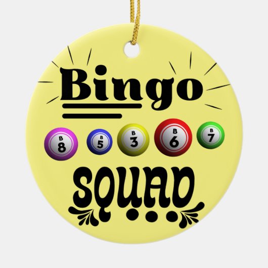 Bingo Squad Keramik Ornament (Vorne)