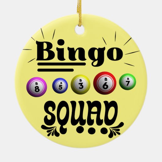 Bingo Squad Keramik Ornament (Hinten)
