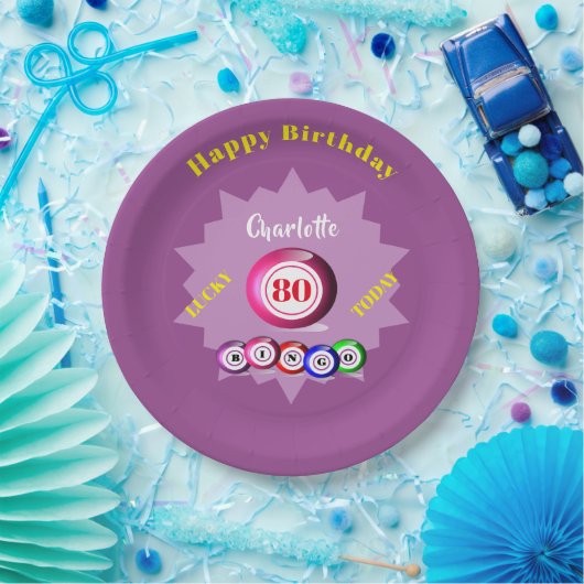 Bingo Themed Birthday Party Personalisiert  Pappteller (Party)