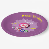 Bingo Themed Birthday Party Personalisiert  Pappteller (Schrägansicht)