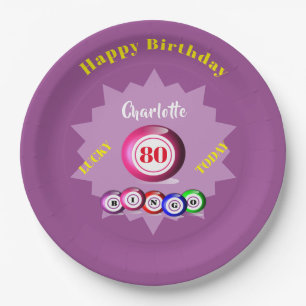 Bingo Themed Birthday Party Personalisiert Pappteller