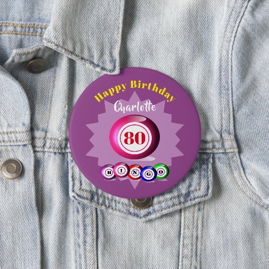 Bingo Themed Fun Geburtstag Personalisiert Button (Beispiel)