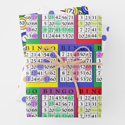 BINGO Themed Geburtstag Geschenkpapier Set (Beispiel)