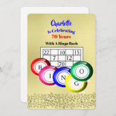 Bingo Themed Party Spaß farbenfrohe Einladung (Vorne/Hinten)