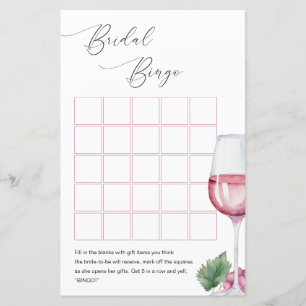 Bingo Vino vor Vows Brautparty Game