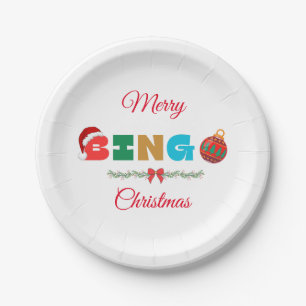 BINGO Weihnachts-Party Paper-Teller Pappteller