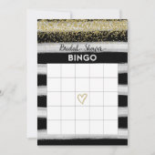 Bingokarte für Gold und Schwarzes Brautparty Einladung (Vorderseite)