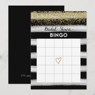 Bingokarte für Gold und Schwarzes Brautparty Einladung