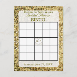 Bingokarte - Gold Sequenzen Einladungspostkarte