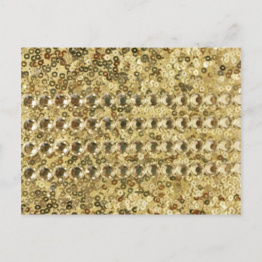 Bingokarte - Gold Sequenzen Einladungspostkarte (Rückseite)