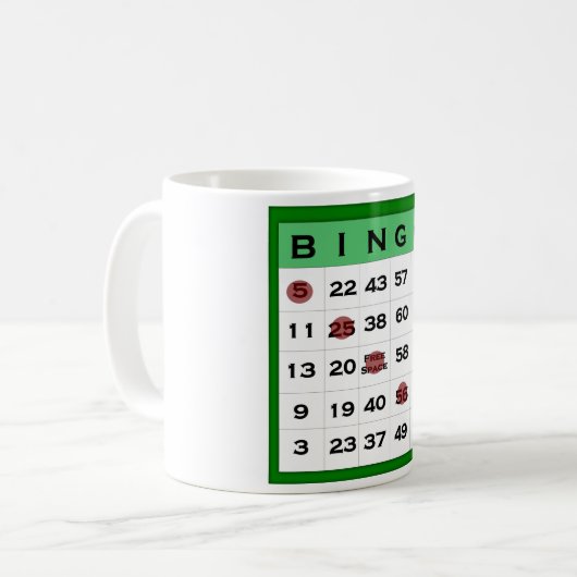 Bingokarte Kaffeetasse (Vorderseite Links)