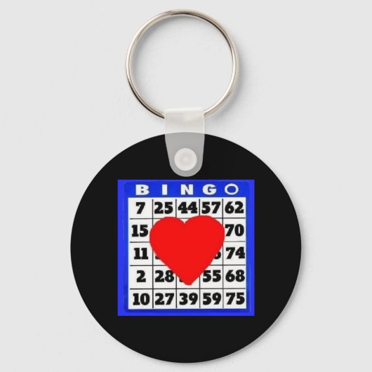 Bingokarte mit Herz-Keychain Schlüsselanhänger (Vorderseite)