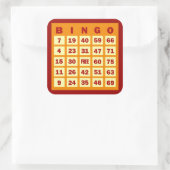 Bingokarte Quadratischer Aufkleber (Tasche)