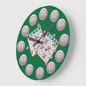 Bingokarte und Balls Große Wanduhr (Winkel)