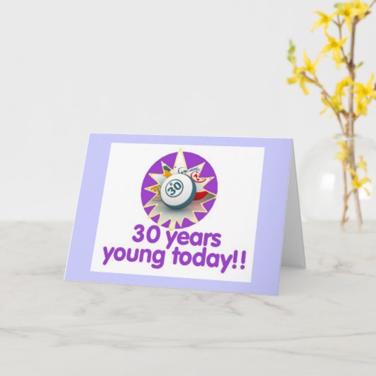 Bingokarten - 30. Geburtstag Karte (Gelbe Blume)