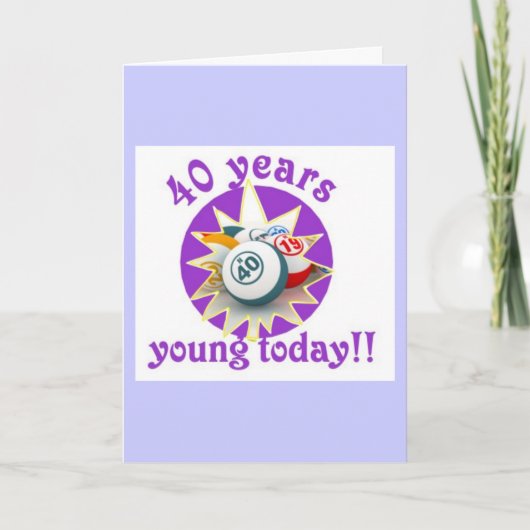Bingokarten - 40. Geburtstag Karte (Vorderseite)