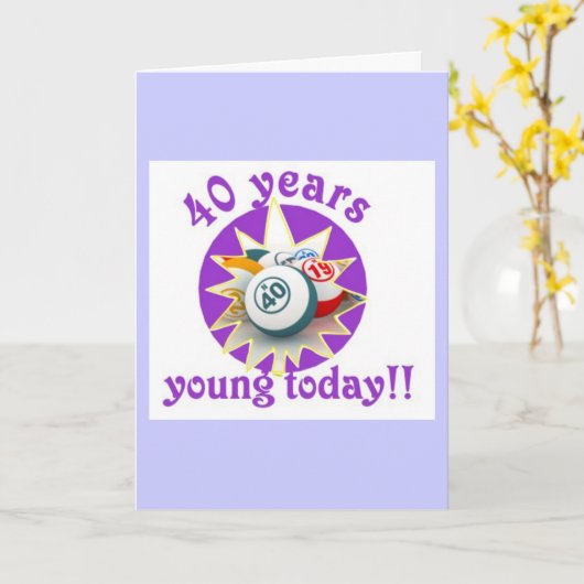 Bingokarten - 40. Geburtstag Karte (Gelbe Blume)