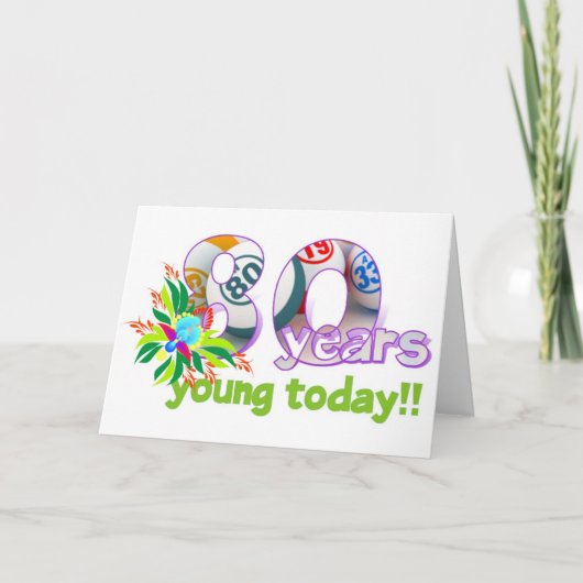 Bingokarten - 80. Geburtstag Karte (Vorderseite)