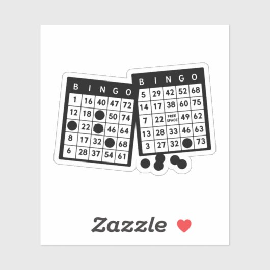 Bingokarten Chips Spielkunstdarstellung Aufkleber (Blatt)