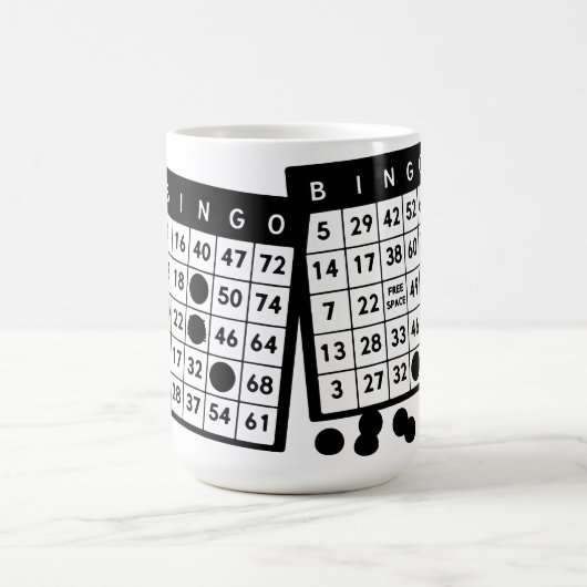 Bingokarten Chips Spielkunstdarstellung Kaffeetasse (Mittel)