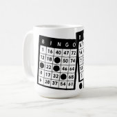 Bingokarten Chips Spielkunstdarstellung Kaffeetasse (Vorderseite Links)