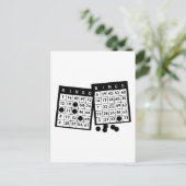 Bingokarten Chips Spielkunstdarstellung Postkarte (Stehend Vorderseite)