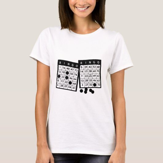 Bingokarten Chips Spielkunstdarstellung T-Shirt (Vorderseite)