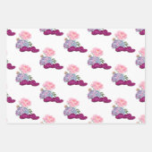 Bingokarten mit rosa und blauen Blumen und Pommes Geschenkpapier Set (Vorderseite 3)