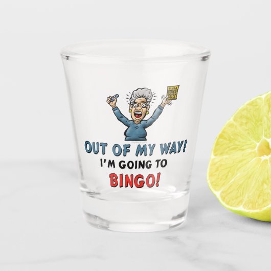 Bingoliebhaber Schnapsglas (Vorderseite)