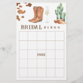 Bingospiel mit Stiefeln und Bubbly Brautparty (Vorderseite)